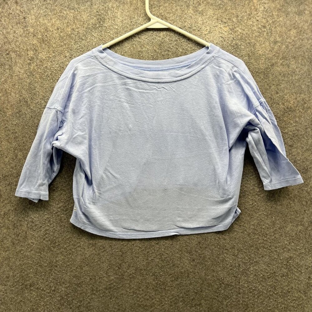 FP Movement by Free People Light Blue Cropped Boxy Sweatshirt